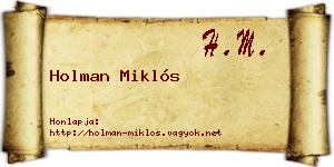 Holman Miklós névjegykártya