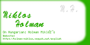 miklos holman business card